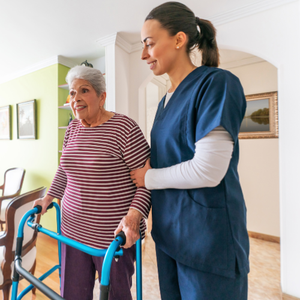 Assisted Living helps with dressing, bathing, medication management, and mobility issues.